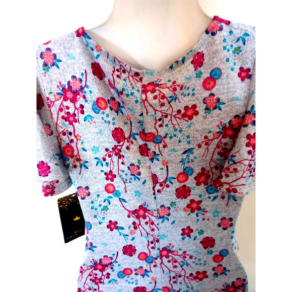 NWT JCP Disney Princess Grey Floral Ruched  Dress - Picture 8 of 9